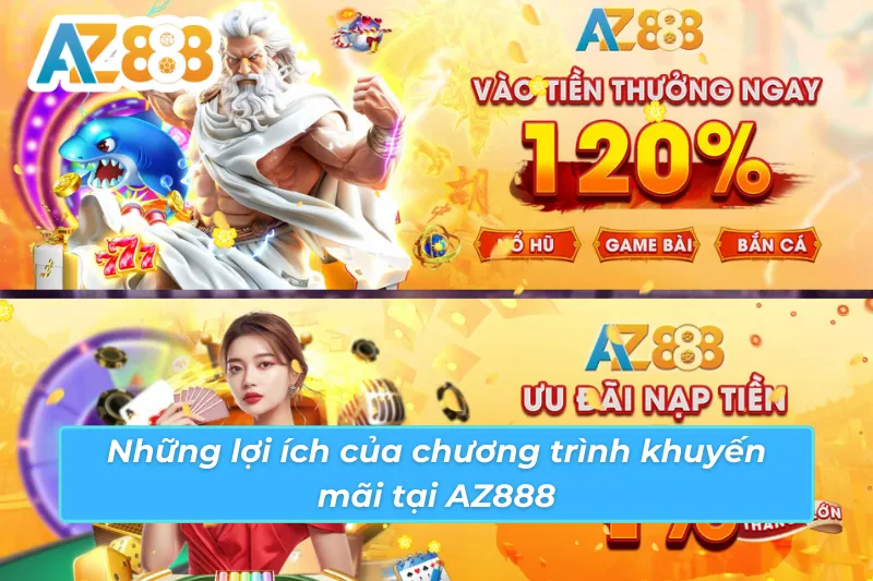 Khuyến mãi tân thủ AZ888 thưởng nạp đầu 100%